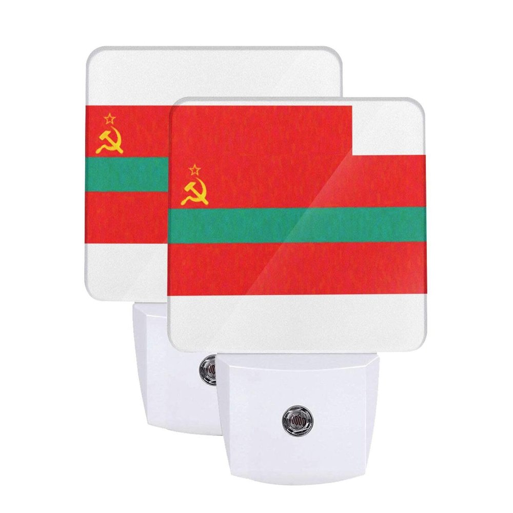 Qauirfe Flag of Transnistria Oil Painted Night Light Set of 2 Home Decor