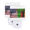 Qauirfe Us Zambia America Flag Night Light Set of 2 Home Decor