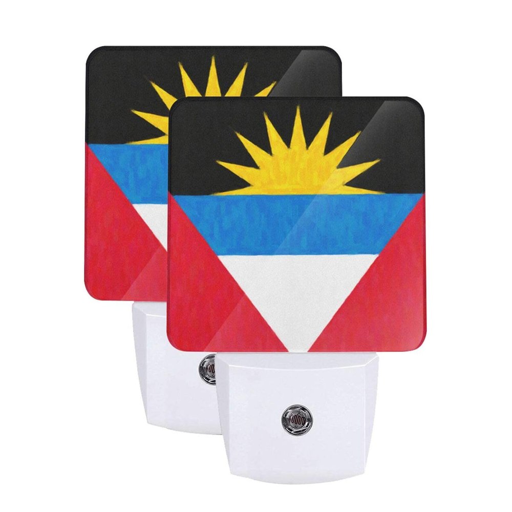 Qauirfe Flag of Antigua and Barbuda Oil Painted Night Light Set of 2 Home Decor