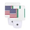 Qauirfe Us Nigeria America Flag Night Light Set of 2 Home Decor