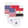 Qauirfe Egypt America Flag Oil Painted Night Light Set of 2 Home Decor