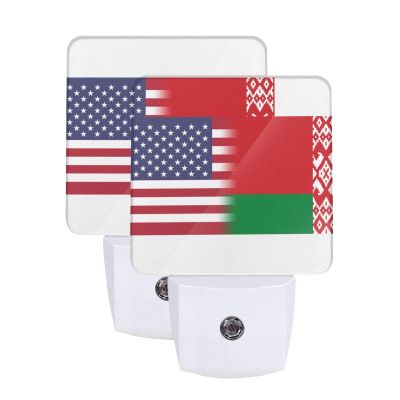 Qauirfe Us Belarus America Flag Night Light Set of 2 Home Decor