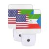 Qauirfe Equatorial Guinea America Flag Oil Painted Night Light Set of 2 Home Decor
