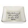 LiuliuBull Jewelry Tray Ceramic Trinket Dish Ring Birthday Presents Friend Mom Aunt Sister Unique Congratulations Gift Home Decor (Color : She Believe) view 1