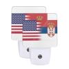 Qauirfe Us Serbia America Flag Night Light Set of 2 Home Decor