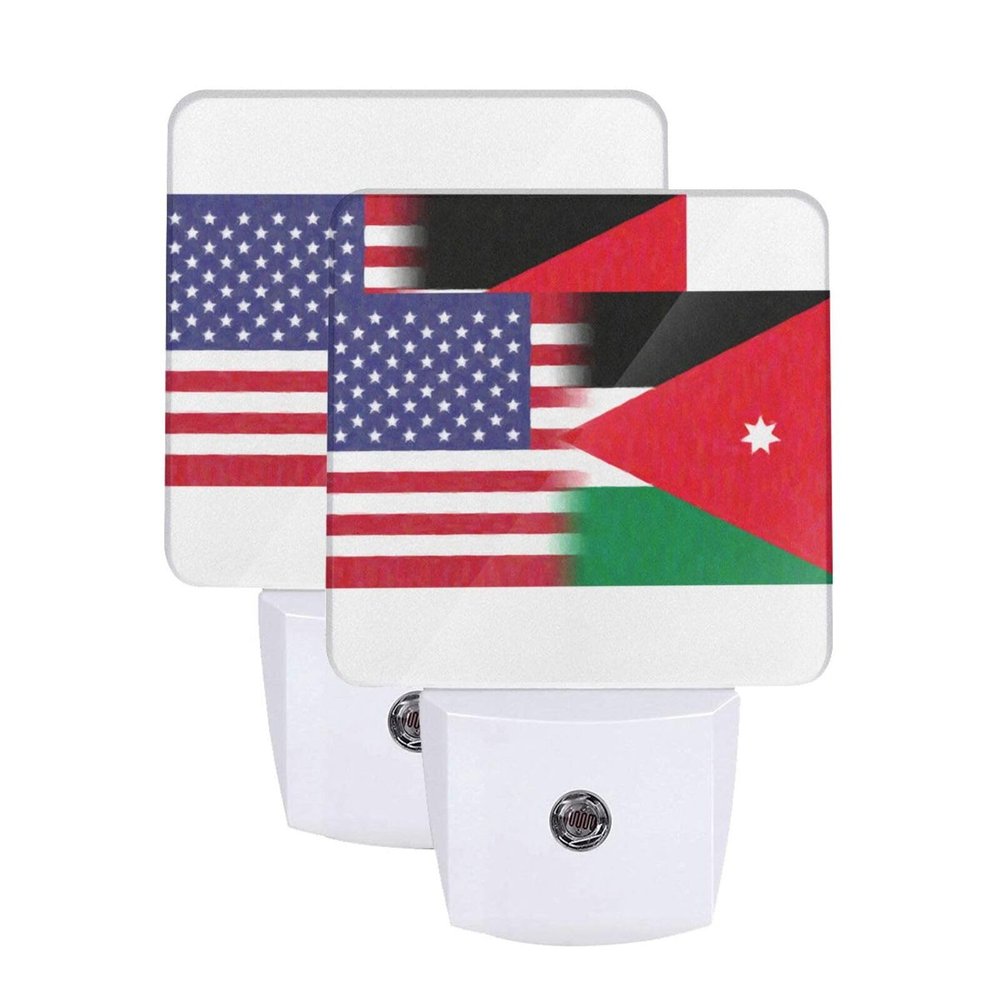 Qauirfe Jordan America Flag Oil Painted Night Light Set of 2 Home Decor