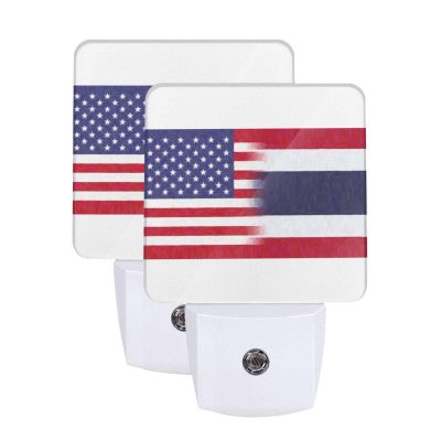 Qauirfe Thailand America Flag Oil Painted Night Light Set of 2 Home Decor