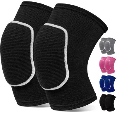 RYBTB Volleyball Knee Pads,Knee Pads for Women,Men,Kids,Girls,Knee Brace for Basketball Volleyball Football Dance Yoga Tennis Running Cycling Workout Climbing (Black White, Medium)