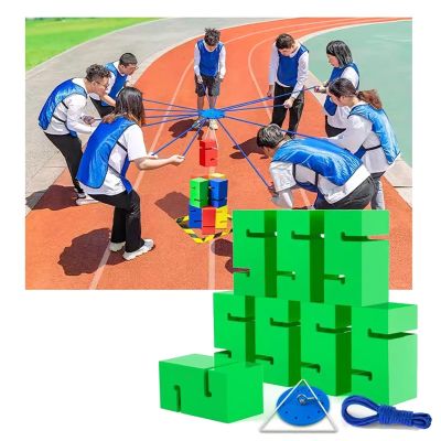 Team Building Games, Group Outdoor Activities Fun Competition Games, Promoting Friendly Communication, 4 Colors (Color : Green, Size : 8PCS)