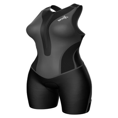 Sparx Women Triathlon Suit Tri Short Racing Cycling Swim Run (2XL, Gray)