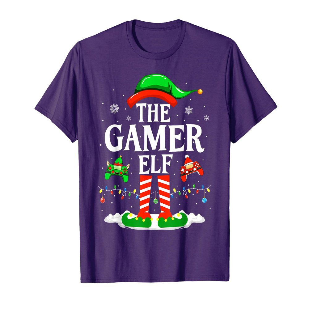 The Gamer Elf Funny Gaming Elf Christmas Gamer T-Shirt