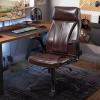 GLigeT Executive Desk Chair Executive Office Chair Reclining Nap Computer Swivel Chair Business Chair High Back Study Chair Office Chair (Color : Brown) view 2