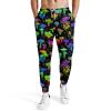 Bright Mushrooms Black Men's Polyester Sweatpants with Elastic Waistband and Pockets Ideal for Active Wear 2XL view 1