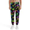 Bright Mushrooms Black Men's Polyester Sweatpants with Elastic Waistband and Pockets Ideal for Active Wear 2XL view 3