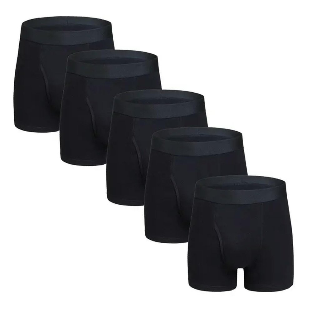 XIBANY 5PCS Men's Boxers Plus Size Cotton Boxer Briefs Breathable Panties Comfortable Pants Soft Shorts Men Underwear