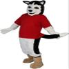 Wolf Dog in Red Shirt Mascot Costume Adult Size for Men & Women with Built-in Fan Inside the Head