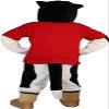 Wolf Dog in Red Shirt Mascot Costume Adult Size for Men & Women with Built-in Fan Inside the Head view 3