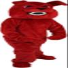 Red Bulldog Mascot Costume Adult Size for Men & Women with Built-in Fan Inside the Head view 1