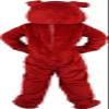 Red Bulldog Mascot Costume Adult Size for Men & Women with Built-in Fan Inside the Head view 3