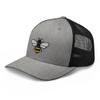 Honey bee Trucker hat, Trucker hat, Embroidered Unisex mesh hat, Honey bee Hats for Men, Women. Heather/Black view 4