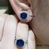 18K White Gold Plated Blue Created Sapphire Jewelry Sets for Women Costume Wedding Jewelry Set with Necklace Ring Earring for Bride Bridesmaid Sapphire Blue Zircon Pendant Earrings Ring Size 10 view 4