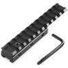 Bontok Dovetail to Picatinny Rail Adapter, 11mm Dovetail to 21mm Upgraded Build-in Locking Screws Picatinny Rail Low Profile Scope Mount Converter Base 3/8" to 7/8" Converter-11 Slots-Black-(1 Pack) view 1
