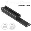 Bontok Dovetail to Picatinny Rail Adapter, 11mm Dovetail to 21mm Upgraded Build-in Locking Screws Picatinny Rail Low Profile Scope Mount Converter Base 3/8" to 7/8" Converter-11 Slots-Black-(1 Pack) view 3