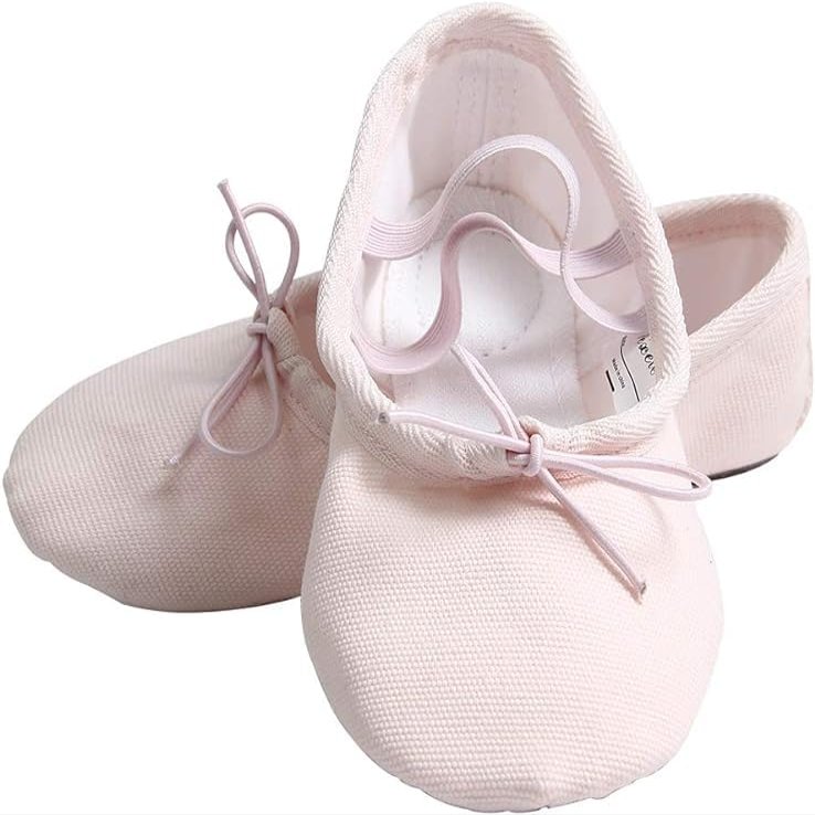 Nexete Women Ballet Dance Yoga Gymnastics Split-Sole Canvas Adult Shoes Slipper(Pink, Women 5)
