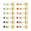 12 Pairs Ear Piercing Stud Earrings, Surgical Stainless Steel Multicolor Cubic Zirconia Birthstone Stud Earrings for Ear Piercing Guns (Gold 4mm) view 1