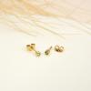 12 Pairs Ear Piercing Stud Earrings, Surgical Stainless Steel Multicolor Cubic Zirconia Birthstone Stud Earrings for Ear Piercing Guns (Gold 4mm) view 4