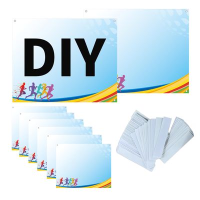 UISKOOPW Tyvek Paper Race Bibs Running Numbers Track Bib with Race Bib Tape Instead Pins, Bib Paper for Runners Tryout Numbers for Sports Marathon Runner Events Sports Games (Blue[6"x7.5"]Blank 100PCS)