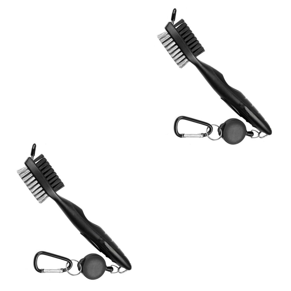 Amosfun 2pcs Club Groove Cleaner Double-Sided Brush Golf Brush for Club and Spike Cleaning Lightweight and Portable Design Essential Golf Accessory for Every Player