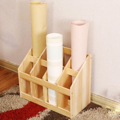 FEITJMMW Yoga Mat Storage Rack 8/12-slot Wooden Yoga Mat Rack, Large Floor Stand Yoga Mat Holder for Foam Rollers Carpet Mats Foot Pad, Multi-Purpose Storage Yoga Mat Holder