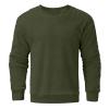 Mens Fleece Sherpa Crewneck Sweatshirts Fluffy Fuzzy Pullover Sweaters Casual Long Sleeve Tops Fashion Fall Outfits Army Green view 3