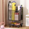 FEITJMMW Yoga Mat Organizer Fitness Equipment Storage Rack with Wheels Organize Yoga Mats, Foam Rollers, Resistance Bands, Dumbbells, Kettlebells and Other Fitness Equipment view 1