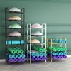 FEITJMMW Heavy Duty Yoga Mat Rack Floor Stand Yoga Mat Foam Roller Holder Home Gym Storage Organizer Shelf for Exercise Mats Pilates Mat view 2