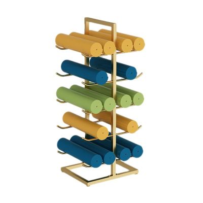 FEITJMMW Yoga Mat Storage Rack 5 Tier Free-Standing Foam Roller Yoga Mat Organizer Shelf for Yoga Mats in The Dance Studio