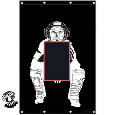 Supvision Batting Cage Backstop with Strike Zone Heavy Duty PVC Coated Oxford Fabric Vinyl Baseball Backstops with Catcher Softball Pitcher Training Equipment Aid 4 x 6 Ft 1680D
