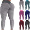 Leggings for Women Tummy Control Petite Leggings for Women Butt Lift High Waisted Tummy Control No See-Through Yoga Pants Workout Running Leggings Scrunch Butt Seamless Gym Booty Tights Blue view 3