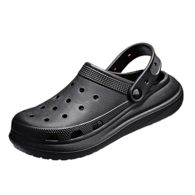 AUTOSTARY Platform Hole Shoes Men's Sandals Lightweight and Breathable Men's Beach Shoes Home Heightened Garden Shoes Men's Sandals Men's