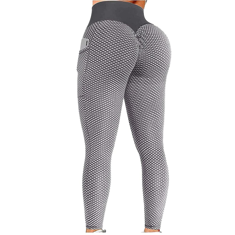 Yoga Pants Plus Size for Women Tall Leggings for Women Butt Lift High Waisted Tummy Control No See-Through Yoga Pants Workout Running Leggings Scrunch Butt Seamless Gym Booty Tights Grey