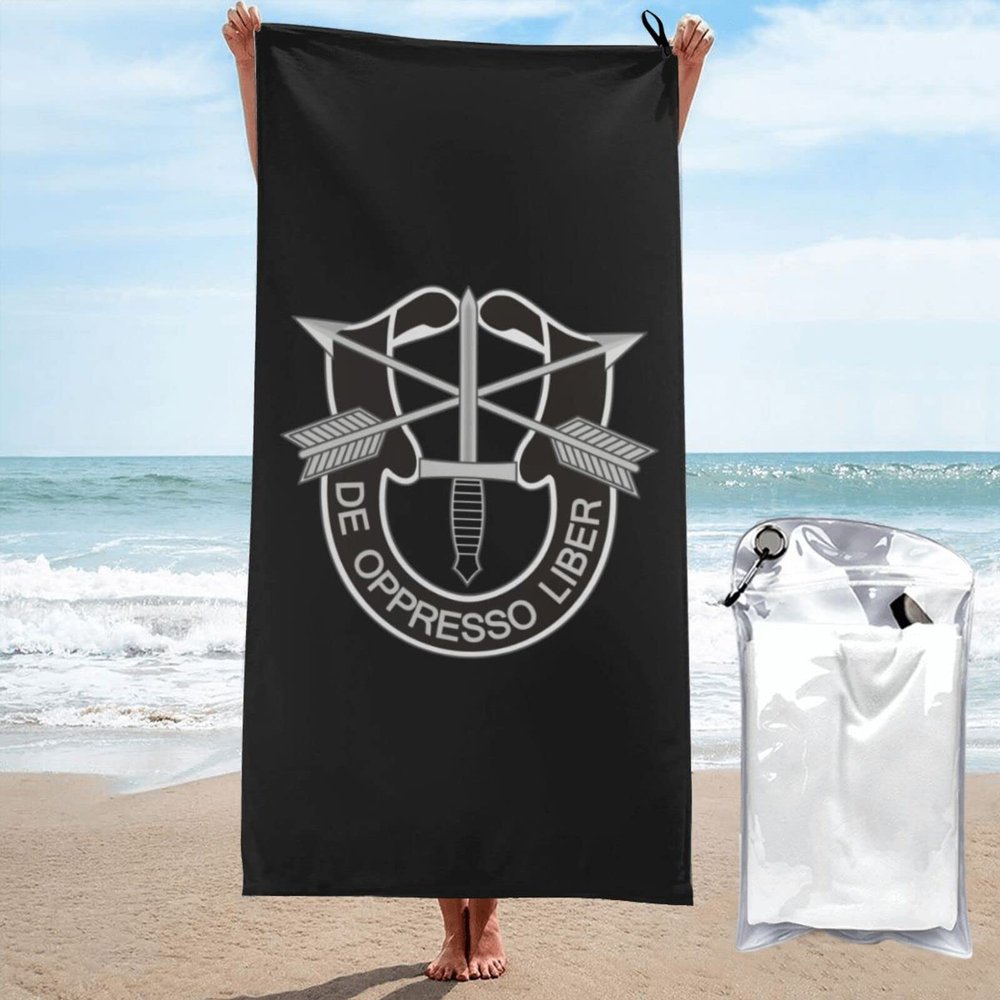 Beach Towel 19th Special Forces Group Crest Sand-Free Towels for Travel Sports Quick Dry Camping Towels