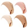 4 Pieces Ribbed Inner Cap Hijab for Women Muslim Underscarf Hat Bonnet Islamic Stretch Tube Cap Turban Headband view 1
