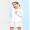 Haloumoning Girls Baby Doll Collar Shirt Classic Long Sleeve Button Down Uniform Shirts Soft Blouse Tops White view 4