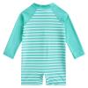 uideazone Toddler Boy Rash Guard Swimwear White Light Blue Stripe Zipper Swimsuit Long Sleeve Bathing Suit 18-24 Months view 4