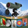 NWDEY 25-75X60 Spotting Scope with 51in Tripod, Spotting Scope for Target Shooting, Hunting & Bird Watching, Low Light Vision, Phone Adapter, Carry Bag, BAK4 Prism, FMC Lens, Waterproof (ArmyGreen) view 2