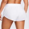 CRZ YOGA High Waisted Dolphin Athletic Running Shorts for Women 3" High Split Comfy Mesh Liner for Gym Workout Track White Large view 2