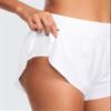 CRZ YOGA High Waisted Dolphin Athletic Running Shorts for Women 3" High Split Comfy Mesh Liner for Gym Workout Track White Large view 4