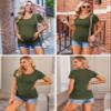 Ekouaer Womens Maternity Shirts 3 Packs Side Ruched Pregnancy Tee Top Tunic Blouse Casual Mama Clothes S-XXL view 2