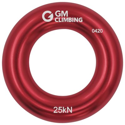 GM CLIMBING Red Small Rappel Ring 25kN for Rock Climbing Arborist Rescue Slackline Hammock 1-Pack